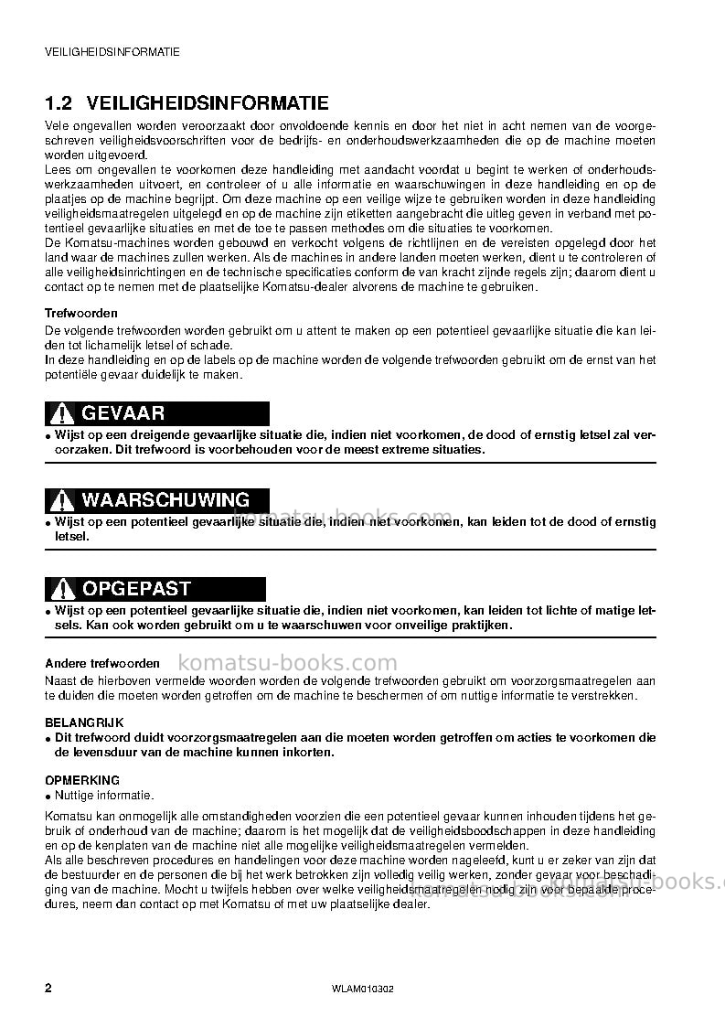 Komatsu sk714-5ita-/ Operation manual cover Page 4 Komatsu sk714-5ita-/ Operation manual cover Page 4