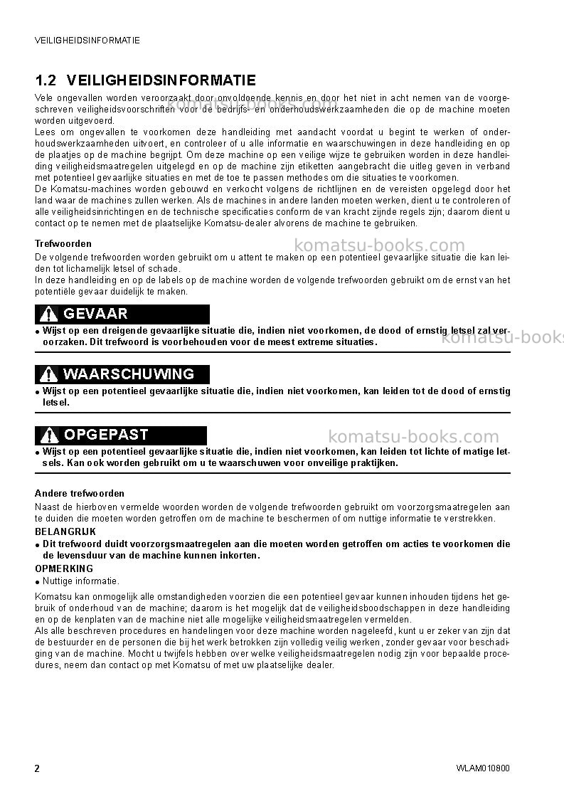 Komatsu sk1020-5ita-turbo Operation manual cover Page 4