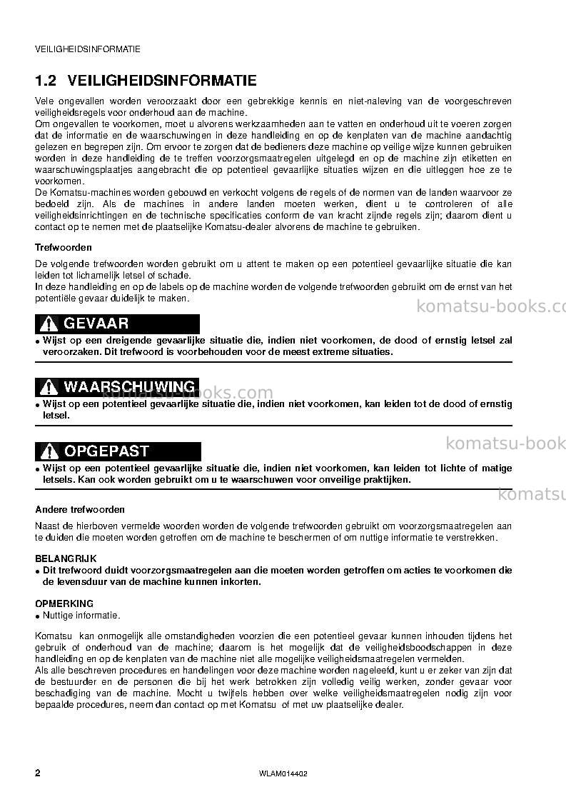 Komatsu pc55mr-3ita Operation manual cover Page 4