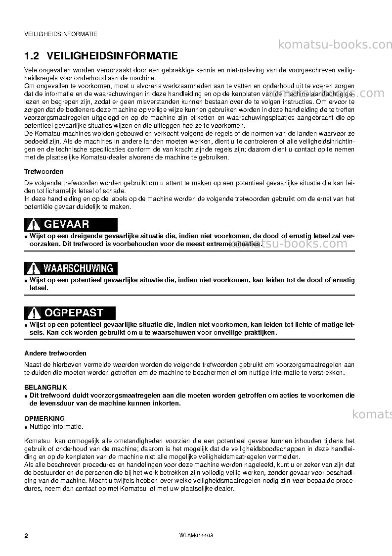 Komatsu pc55mr-3ita Operation manual cover Page 4 Komatsu pc55mr-3ita Operation manual cover Page 4
