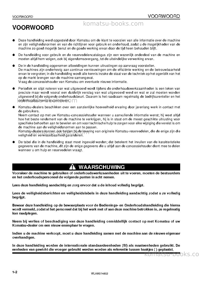 Komatsu pc118mr-8ita Operation manual cover Page 4 Komatsu pc118mr-8ita Operation manual cover Page 4