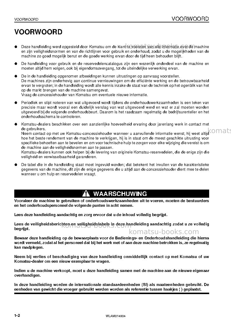 Komatsu pw118mr-8ita Operation manual cover Page 4 Komatsu pw118mr-8ita Operation manual cover Page 4
