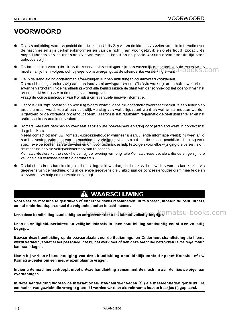 Komatsu pw98mr-8ita Operation manual cover Page 4 Komatsu pw98mr-8ita Operation manual cover Page 4