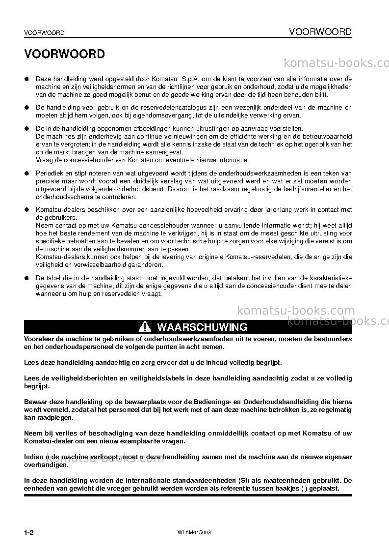 Komatsu pw98mr-8ita Operation manual cover Page 4 Komatsu pw98mr-8ita Operation manual cover Page 4