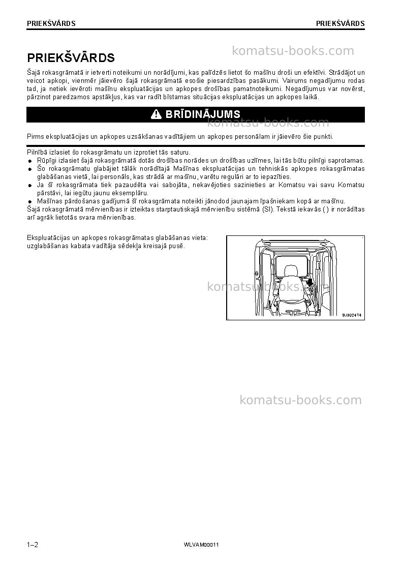 Komatsu pc138us-10ita Operation manual cover Page 4 Komatsu pc138us-10ita Operation manual cover Page 4