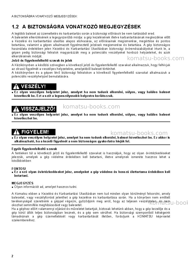 Komatsu ck20-1ita Operation manual cover Page 4 Komatsu ck20-1ita Operation manual cover Page 4