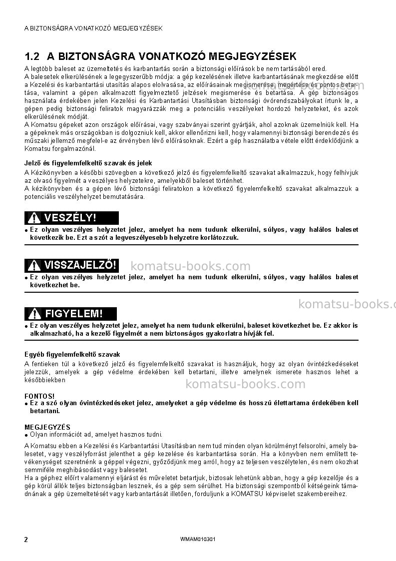 Komatsu sk714-5ita-/ Operation manual cover Page 4