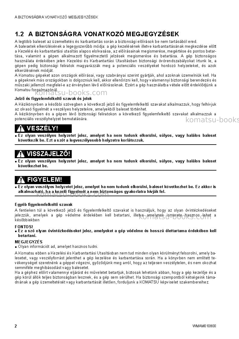 Komatsu sk1020-5ita-turbo Operation manual cover Page 4