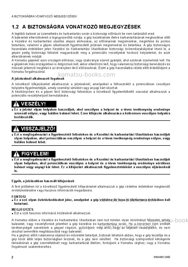 Komatsu pw98mr-6ita Operation manual cover Page 4