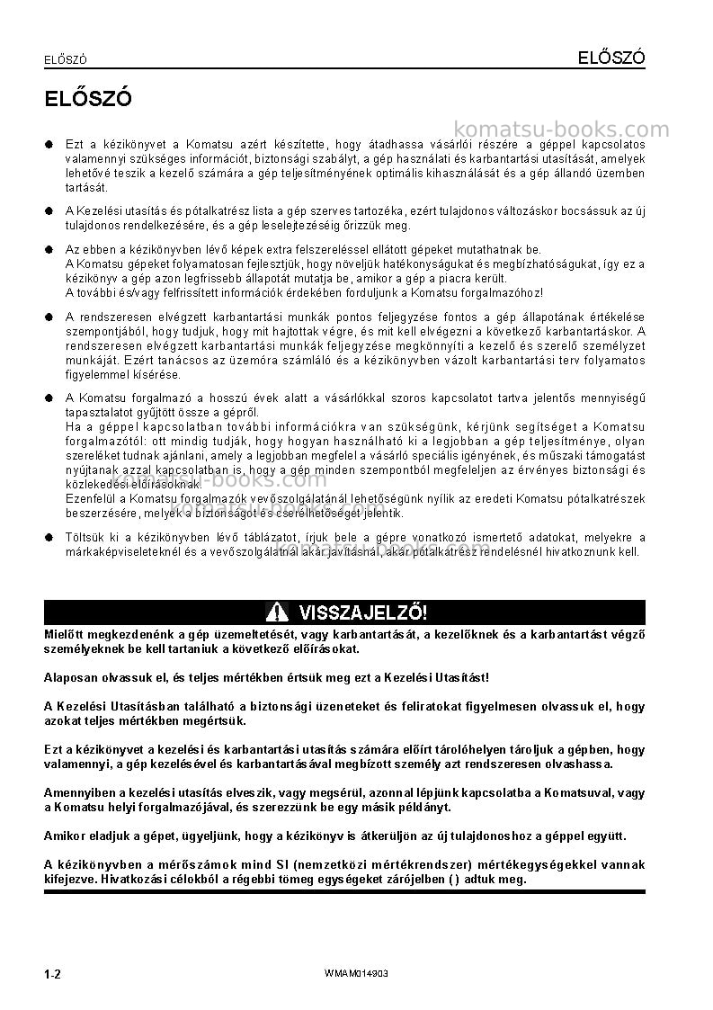 Komatsu pw118mr-8ita Operation manual cover Page 4