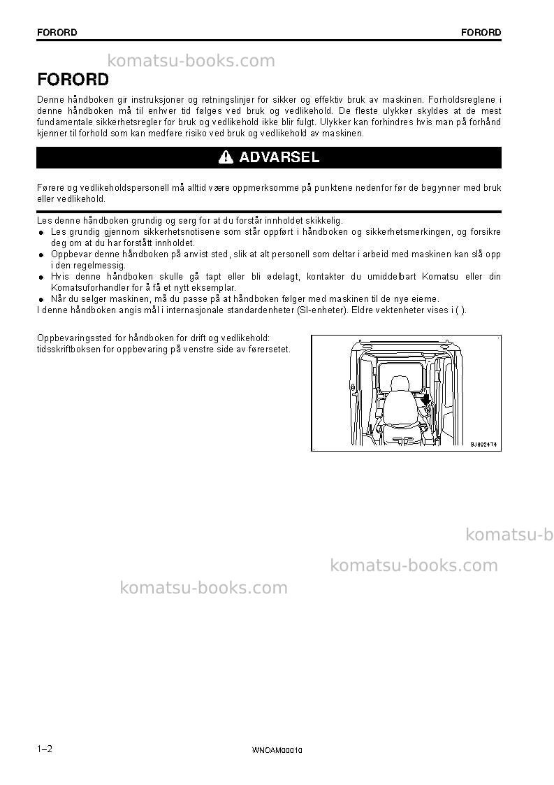Komatsu pc138us-10ita Operation manual cover Page 4 Komatsu pc138us-10ita Operation manual cover Page 4
