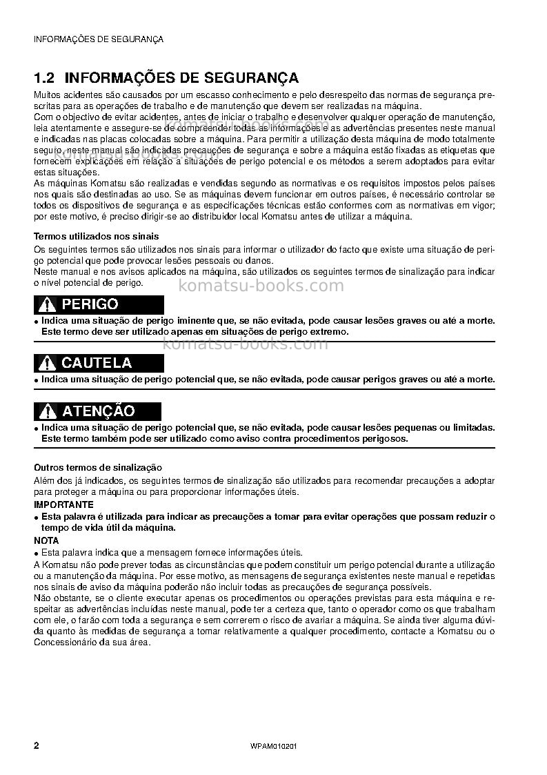 Komatsu sk510-5ita Manual de operação capa Página 4 Komatsu sk510-5ita Manual de operação capa Página 4