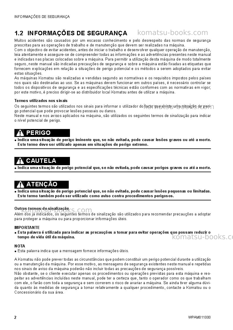 Komatsu ck20-1ita Manual de operação capa Página 4
