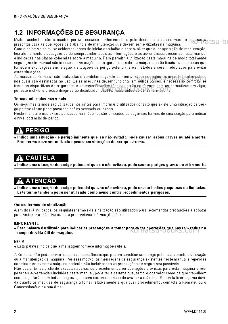 Komatsu ck25-1ita Manual de operação capa Página 4
