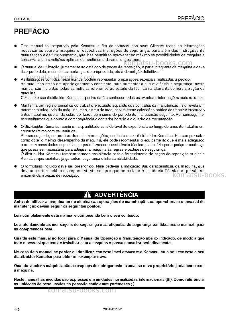 Komatsu pc09-1ita Manual de operação capa Página 4
