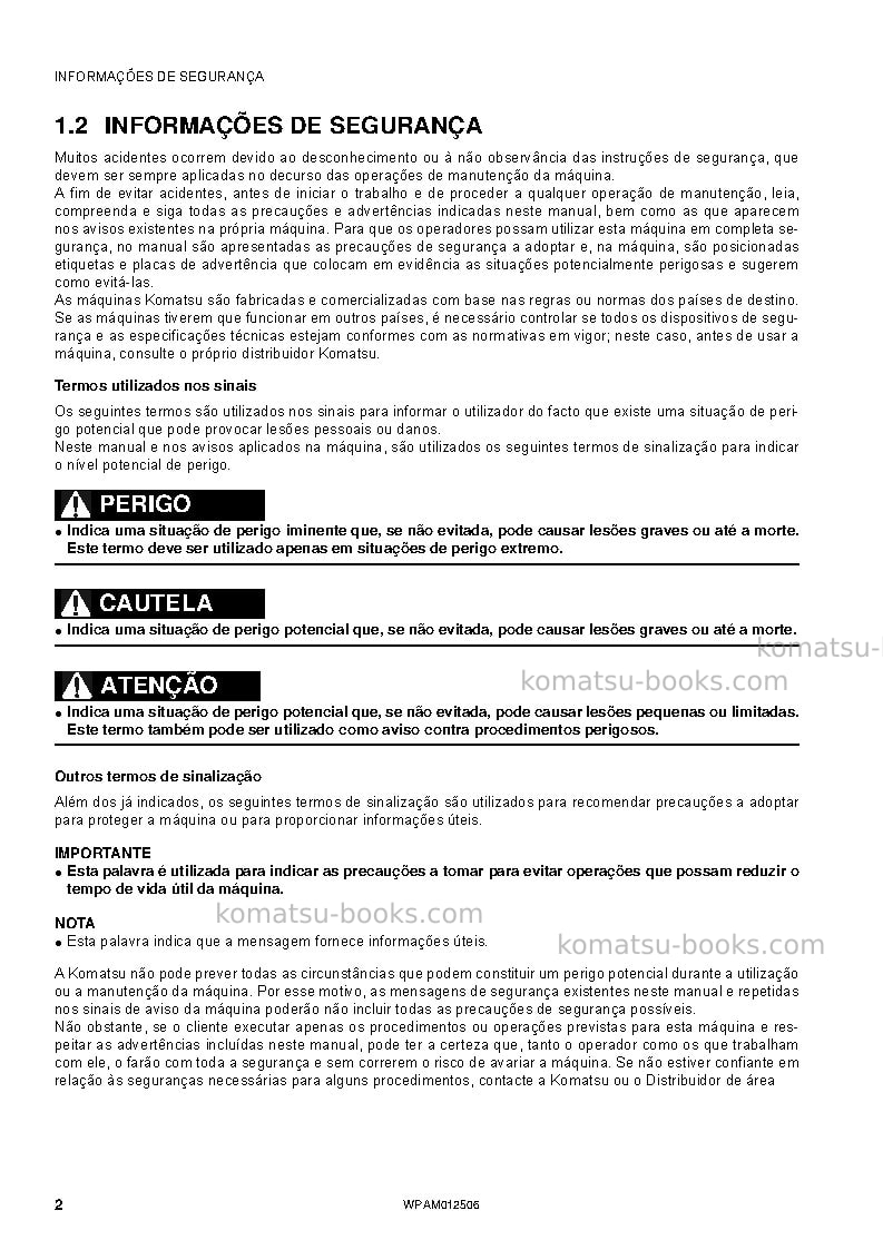 Komatsu pc26mr-3ita Manual de operação capa Página 4