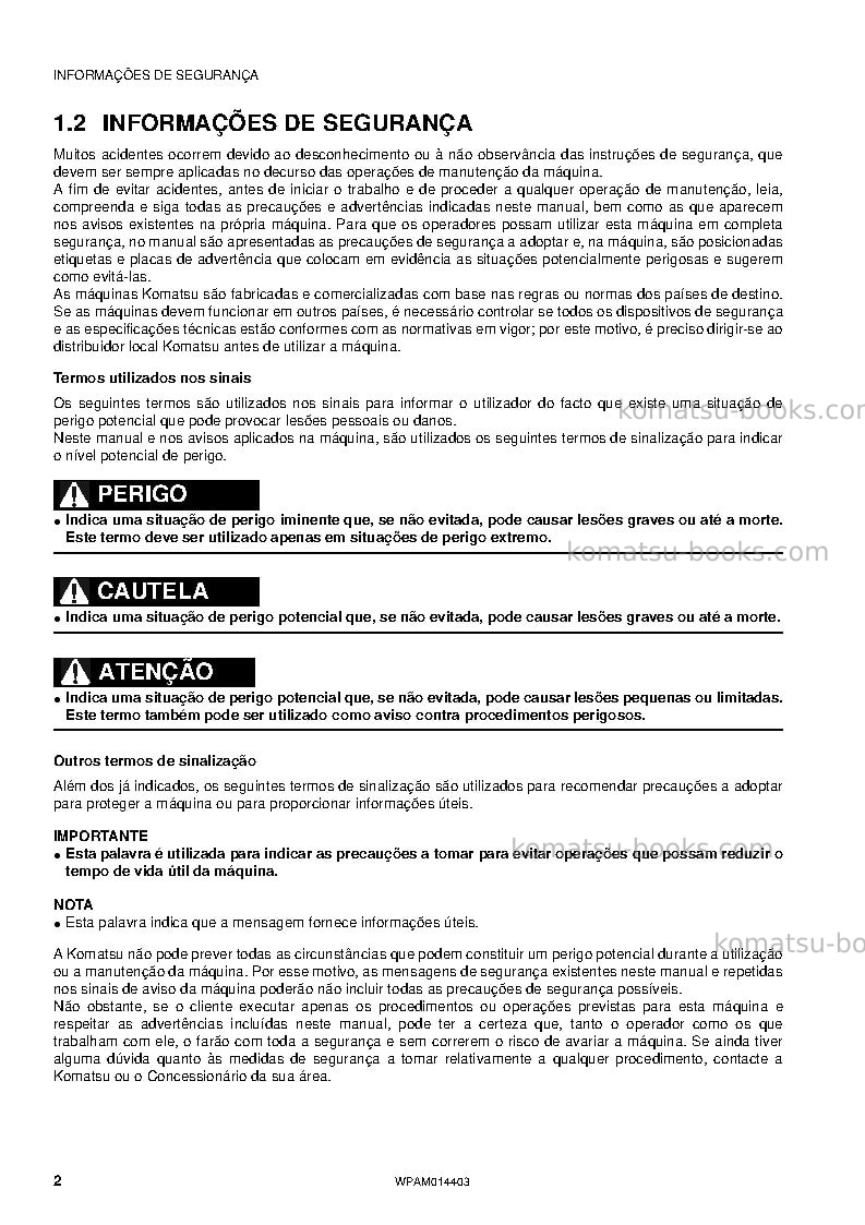 Komatsu pc55mr-3ita Manual de operação capa Página 4