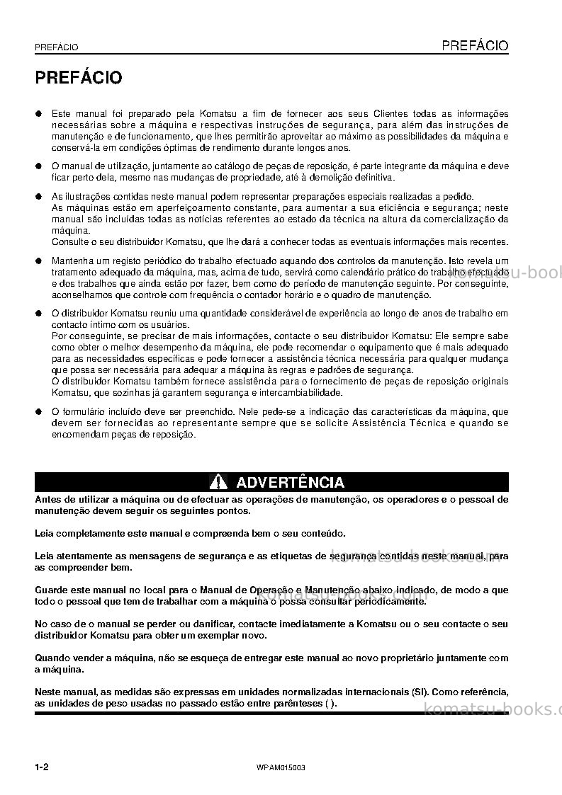 Komatsu pw98mr-8ita Manual de operação capa Página 4 Komatsu pw98mr-8ita Manual de operação capa Página 4