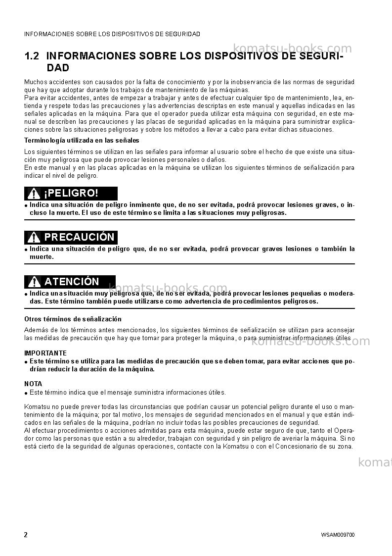 Komatsu pc80mr-3ita Manual de operación cover Page 4 Komatsu pc80mr-3ita Manual de operación cover Page 4