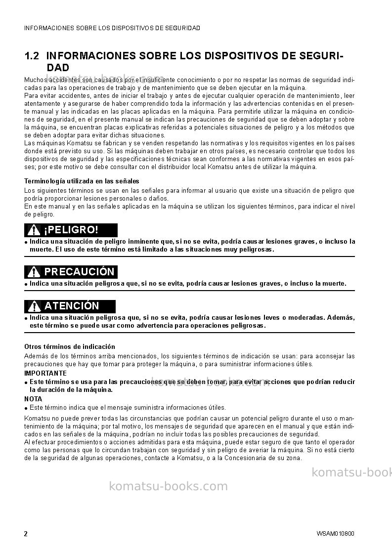 Komatsu sk1020-5ita-turbo Manual de operación cover Page 4