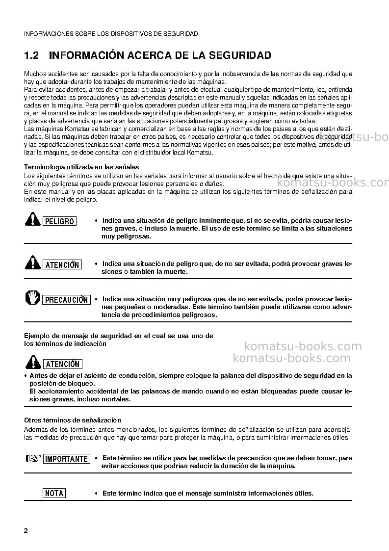 Komatsu pc09-1ita Manual de operación cover Page 4 Komatsu pc09-1ita Manual de operación cover Page 4