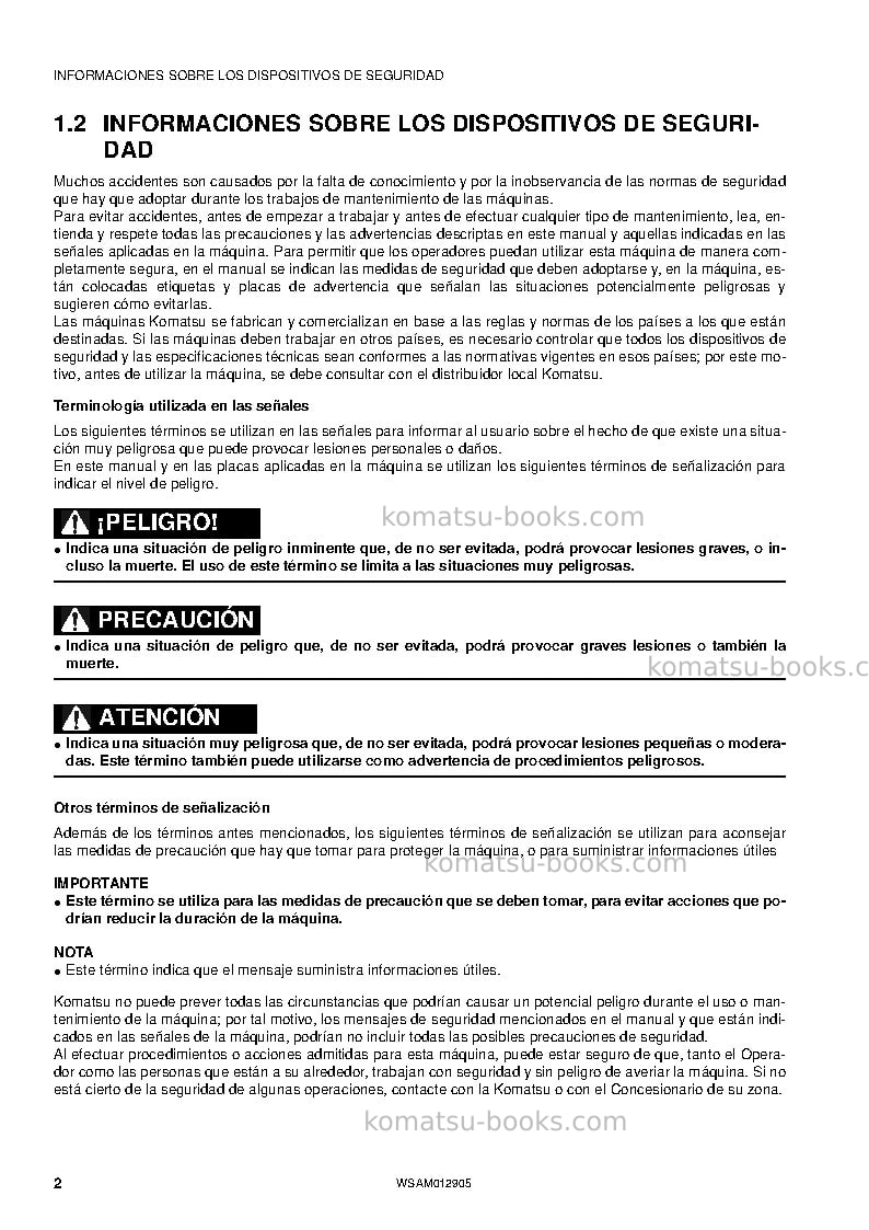 Komatsu pc80mr-3ita Manual de operación cover Page 4 Komatsu pc80mr-3ita Manual de operación cover Page 4