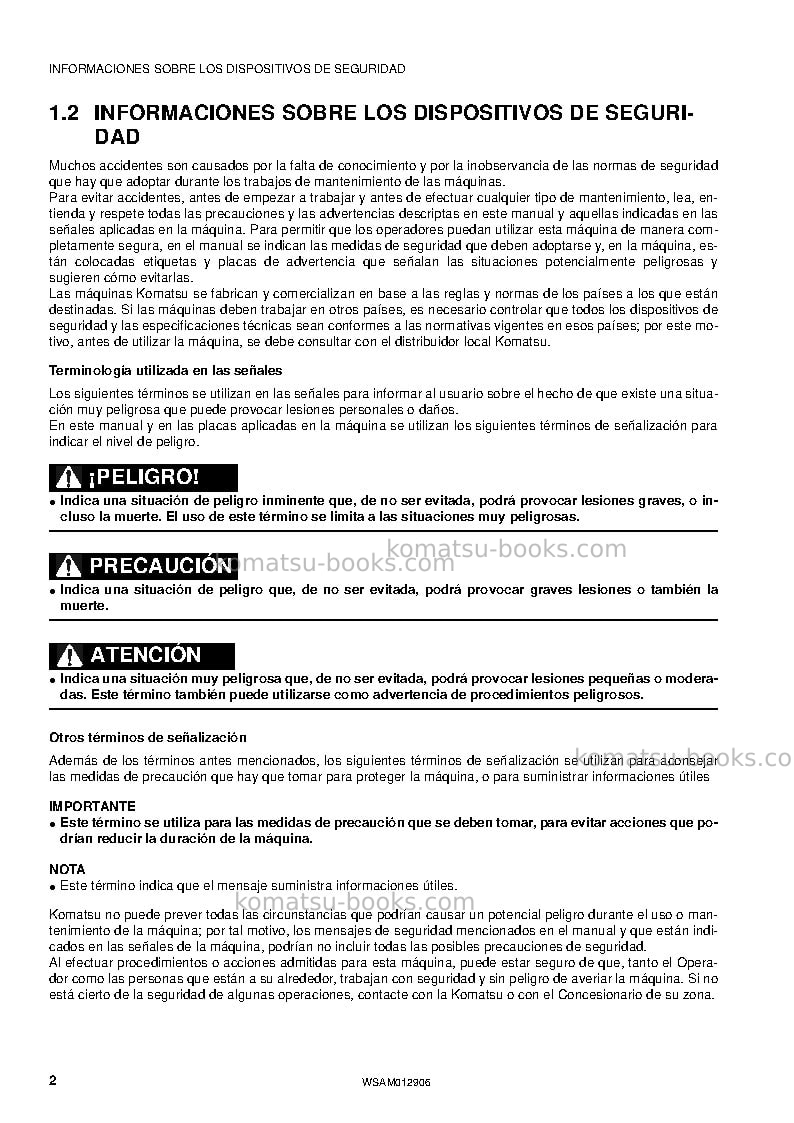 Komatsu pc80mr-3ita Manual de operación cover Page 4 Komatsu pc80mr-3ita Manual de operación cover Page 4