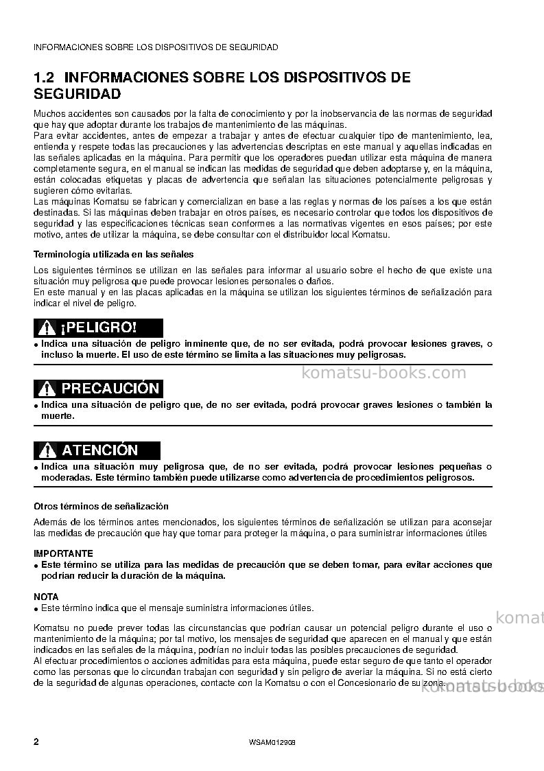 Komatsu pc80mr-3ita Manual de operación cover Page 4