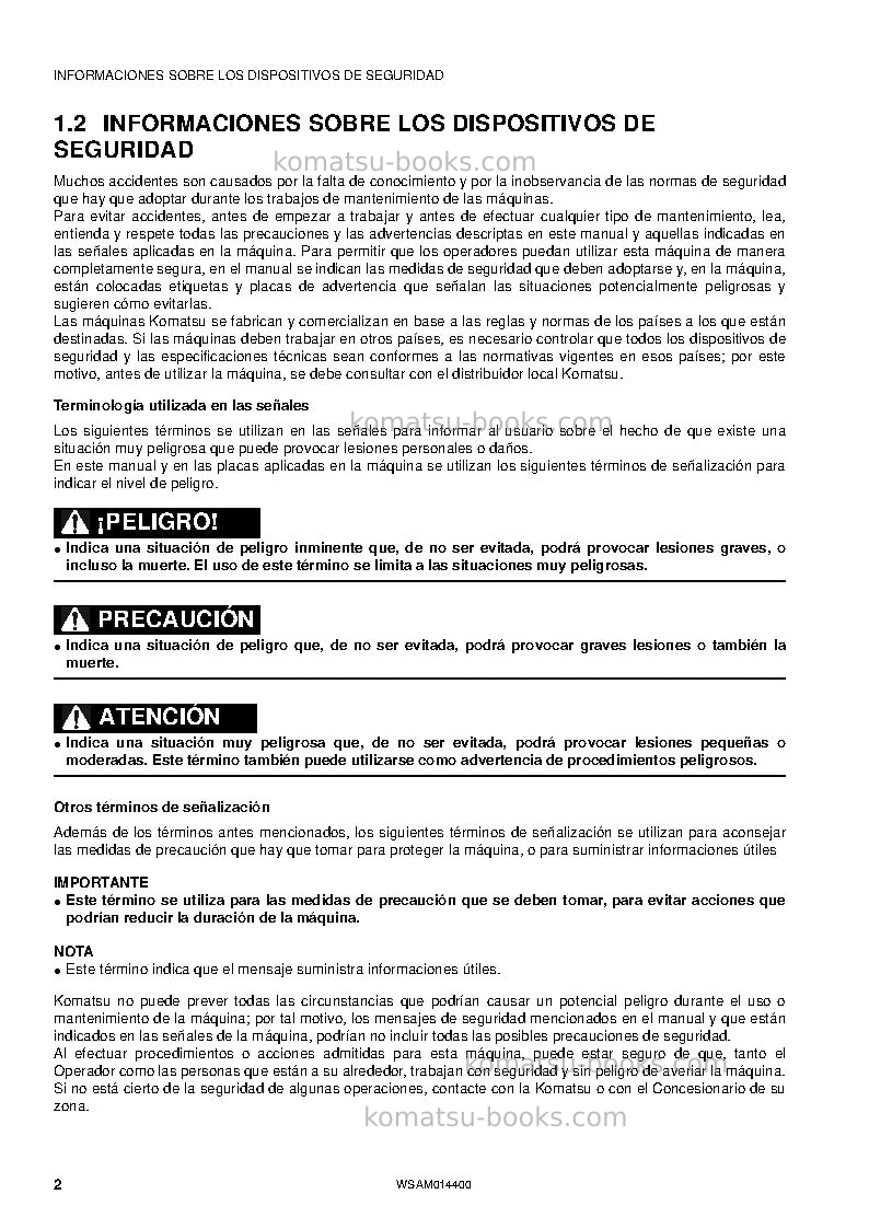Komatsu pc55mr-3ita Manual de operación cover Page 4 Komatsu pc55mr-3ita Manual de operación cover Page 4