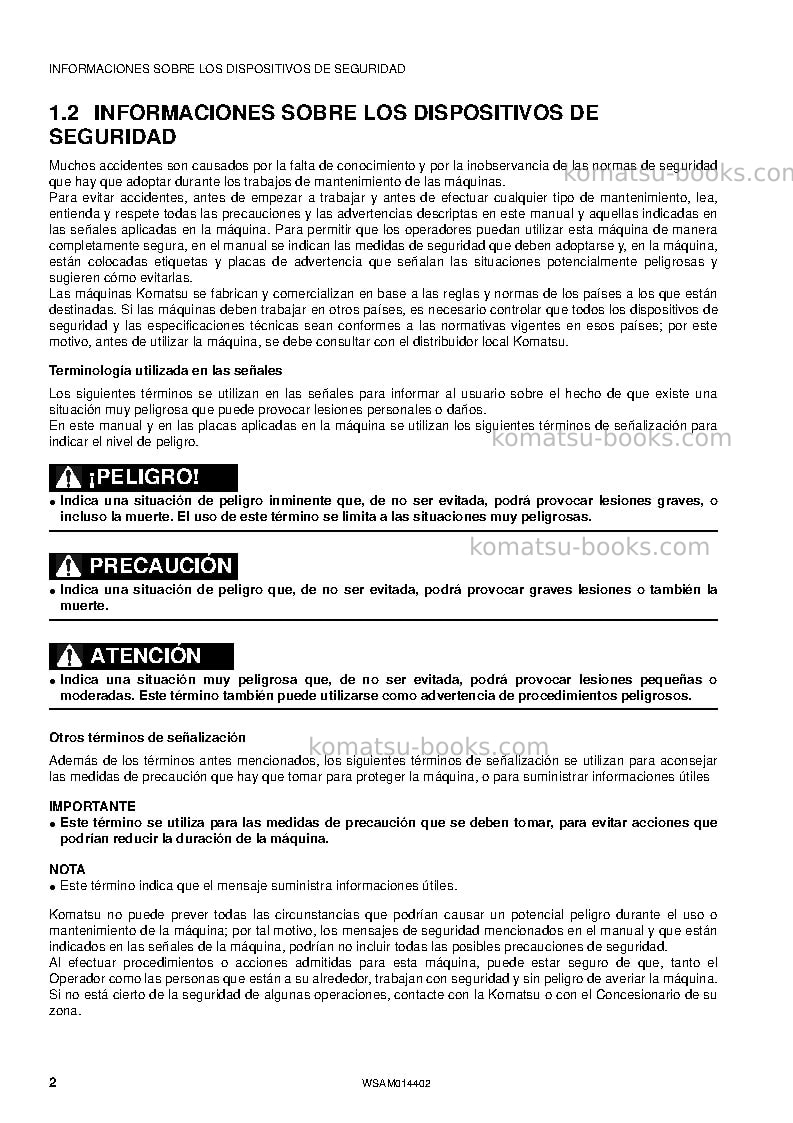 Komatsu pc55mr-3ita Manual de operación cover Page 4 Komatsu pc55mr-3ita Manual de operación cover Page 4