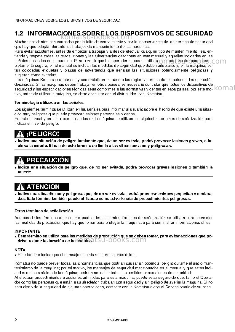 Komatsu pc55mr-3ita Manual de operación cover Page 4 Komatsu pc55mr-3ita Manual de operación cover Page 4