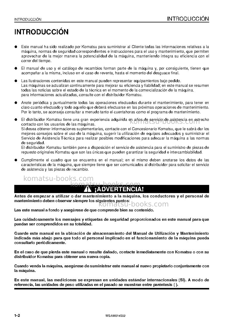 Komatsu pc22mr-3ita Manual de operación cover Page 4 Komatsu pc22mr-3ita Manual de operación cover Page 4