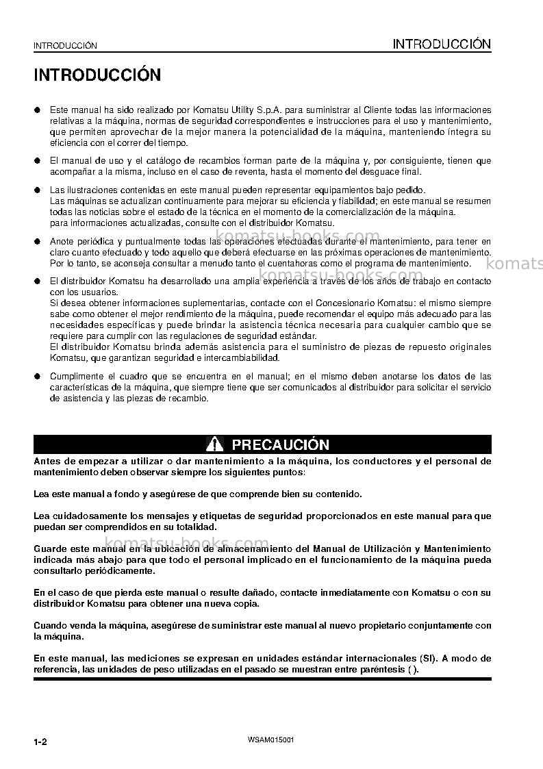 Komatsu pw98mr-8ita Manual de operación cover Page 4 Komatsu pw98mr-8ita Manual de operación cover Page 4