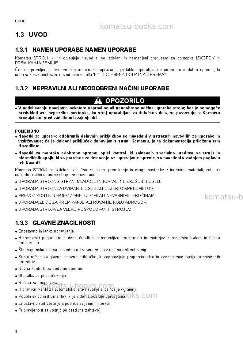 Komatsu sk1020-5ita-turbo Operation manual cover Page 4 Komatsu sk1020-5ita-turbo Operation manual cover Page 4
