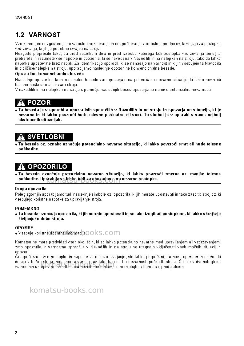 Komatsu ck20-1ita Operation manual cover Page 4 Komatsu ck20-1ita Operation manual cover Page 4