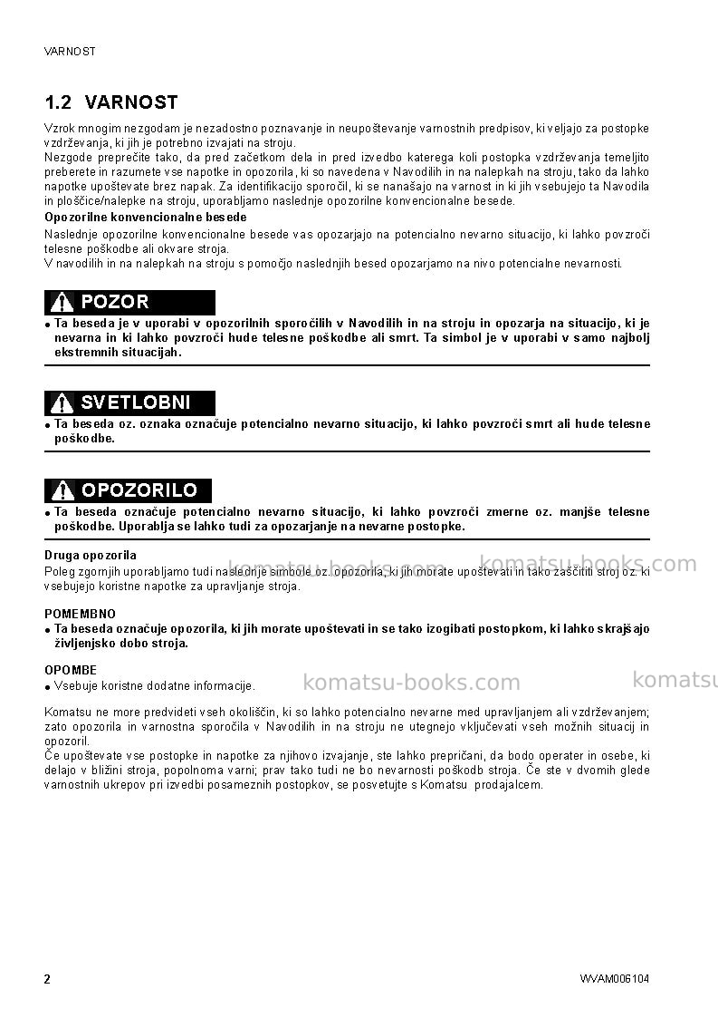 Komatsu ck20-1ita Operation manual cover Page 4 Komatsu ck20-1ita Operation manual cover Page 4