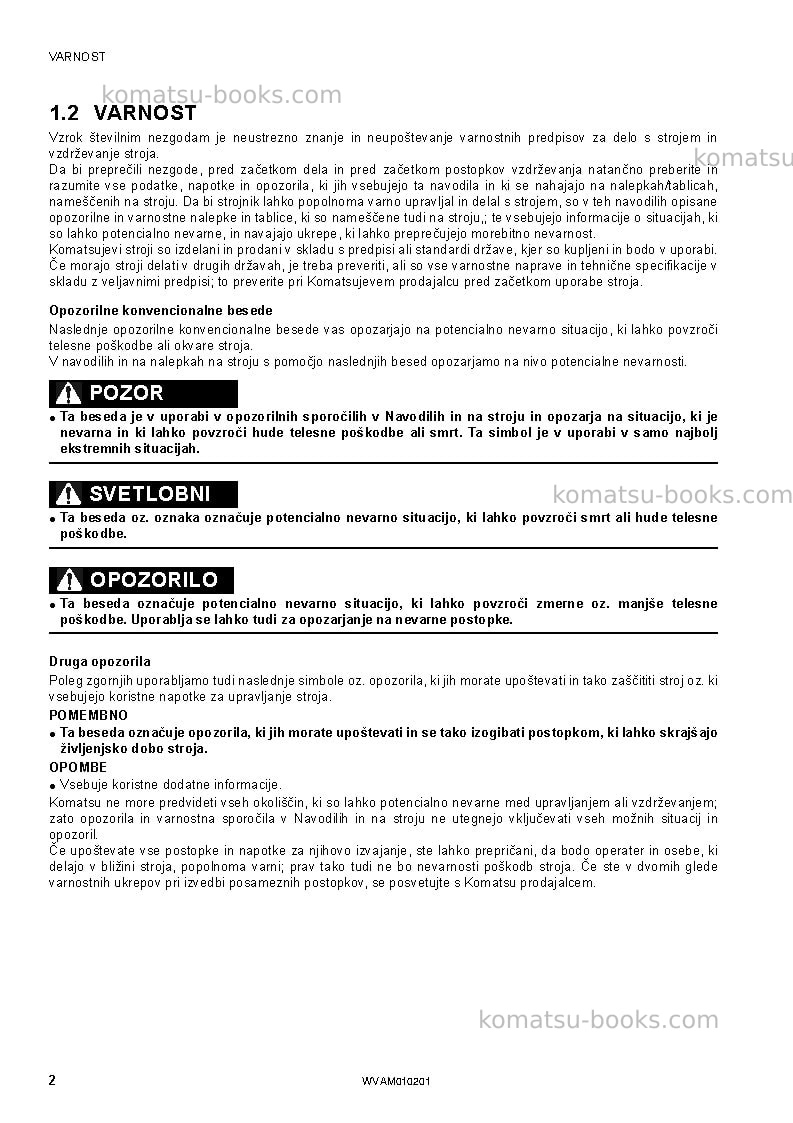 Komatsu sk510-5ita Operation manual cover Page 4