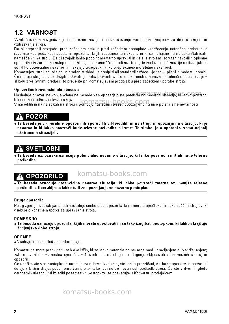 Komatsu ck20-1ita Operation manual cover Page 4 Komatsu ck20-1ita Operation manual cover Page 4