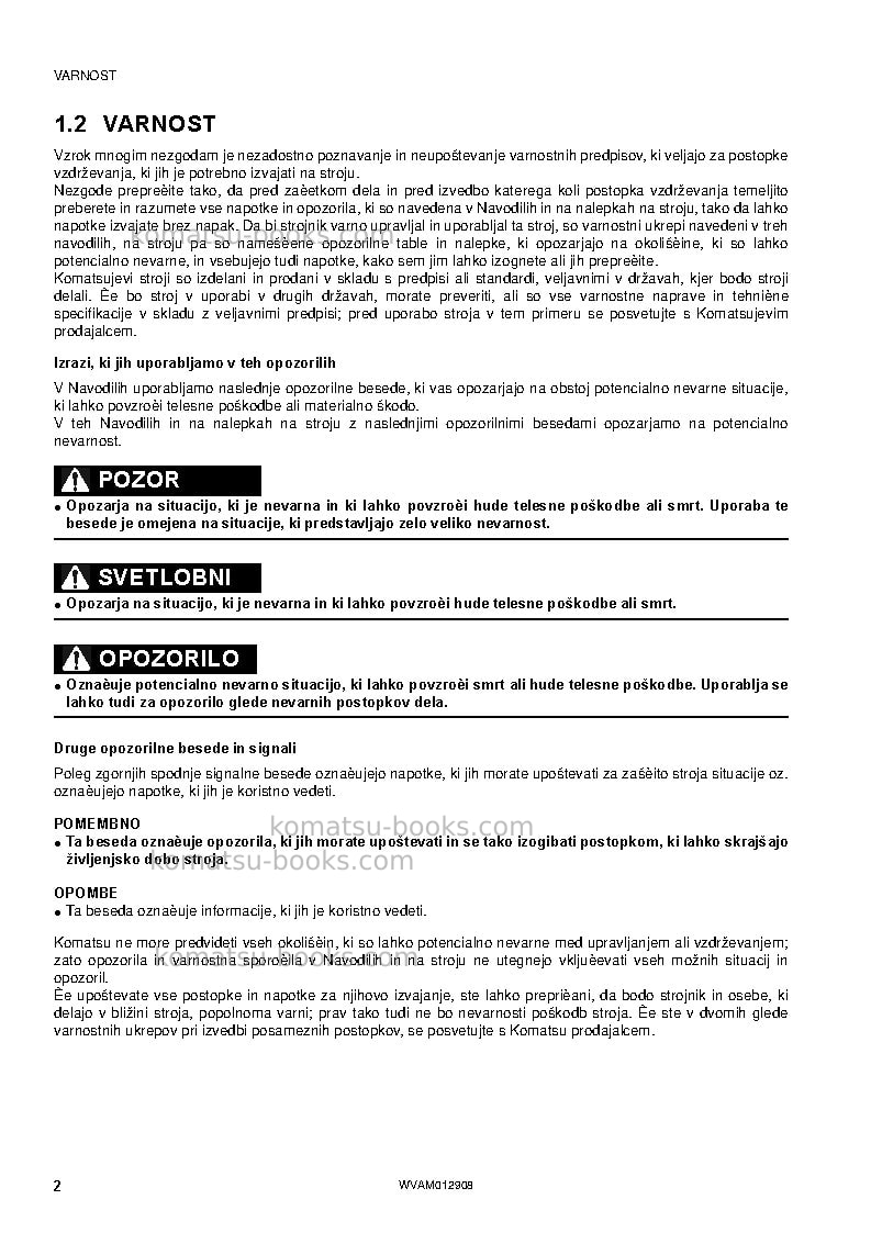 Komatsu pc80mr-3ita Operation manual cover Page 4 Komatsu pc80mr-3ita Operation manual cover Page 4