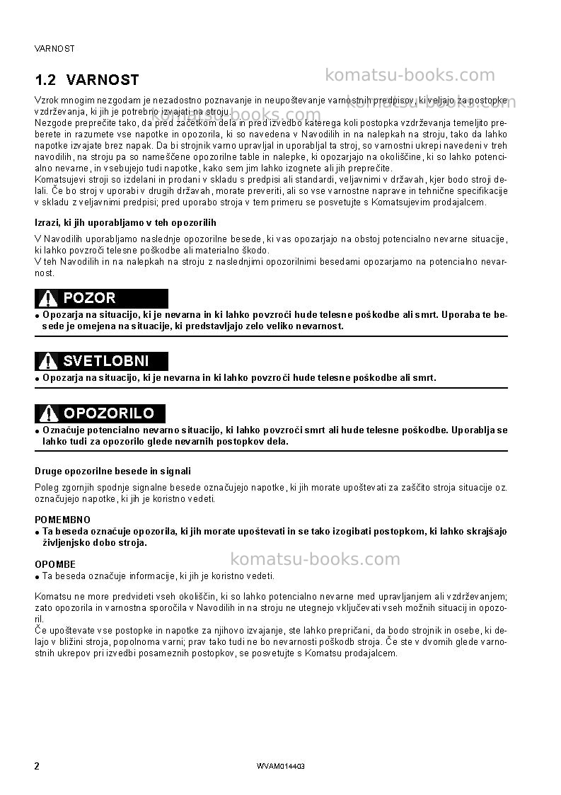 Komatsu pc55mr-3ita Operation manual cover Page 4 Komatsu pc55mr-3ita Operation manual cover Page 4