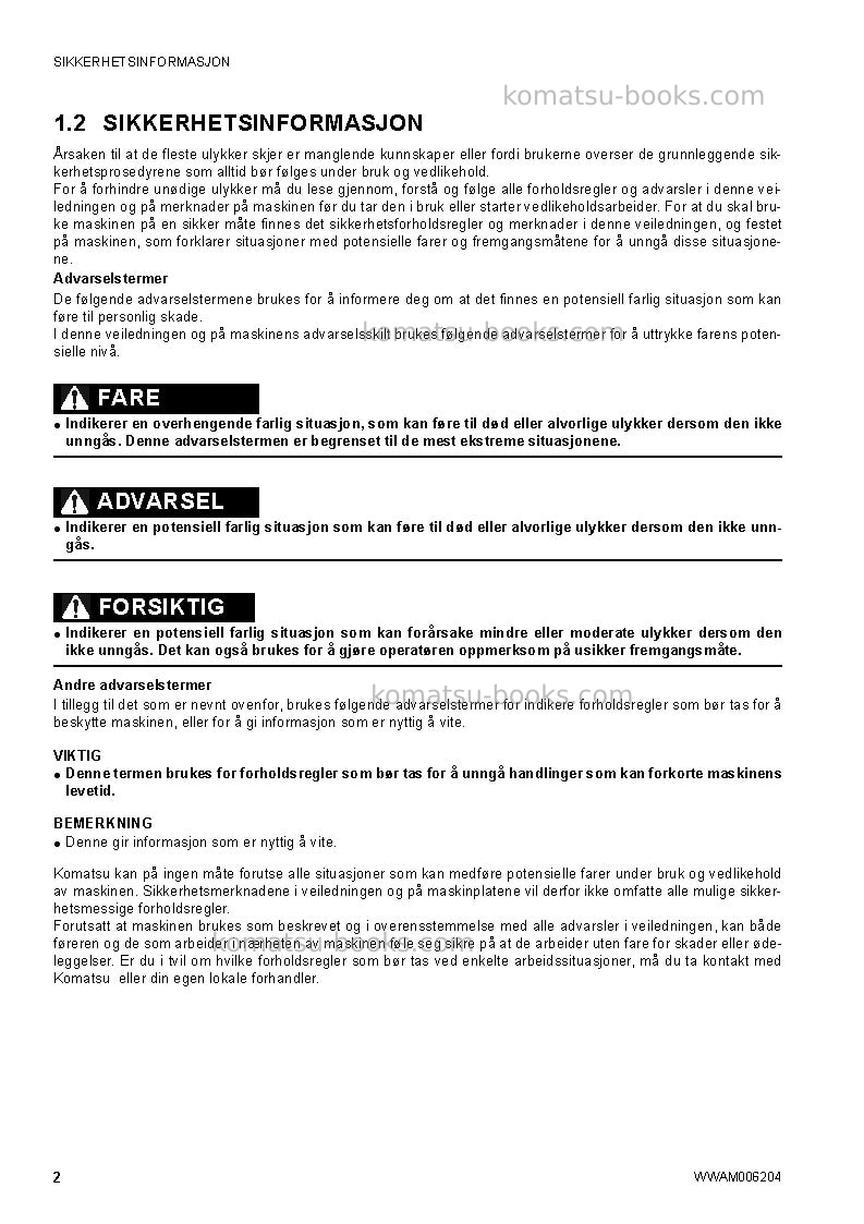 Komatsu ck30-1ita Operation manual cover Page 4 Komatsu ck30-1ita Operation manual cover Page 4