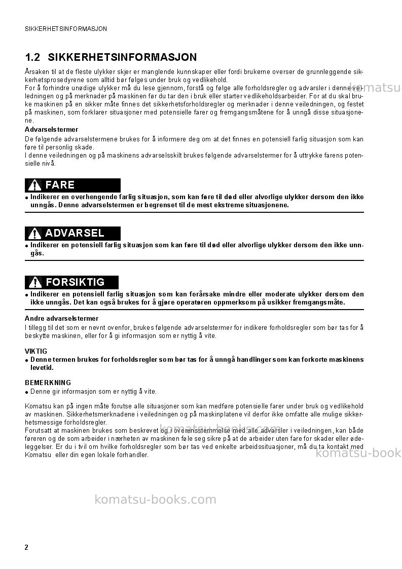 Komatsu ck35-1ita Operation manual cover Page 4 Komatsu ck35-1ita Operation manual cover Page 4