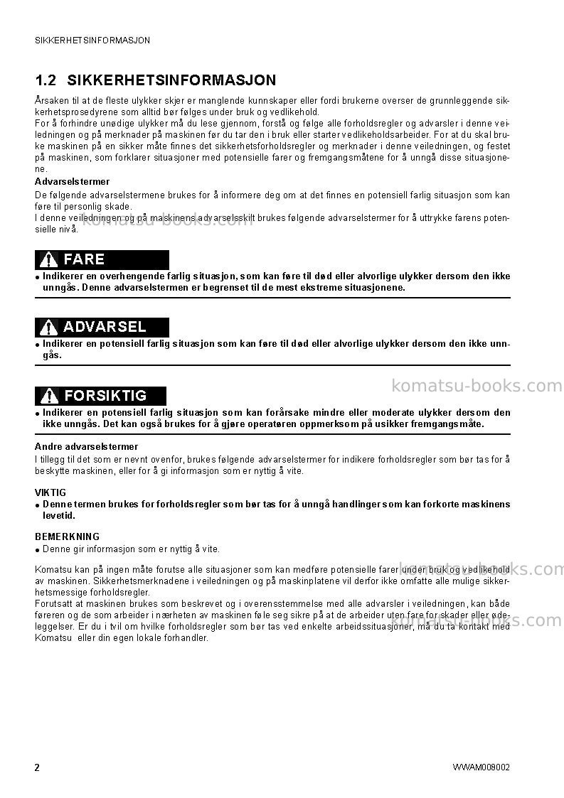 Komatsu ck35-1ita Operation manual cover Page 4 Komatsu ck35-1ita Operation manual cover Page 4