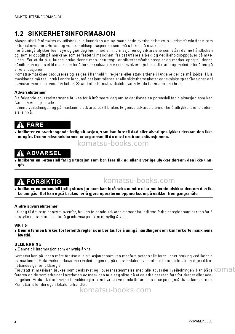 Komatsu sk714-5ita-/ Operation manual cover Page 4