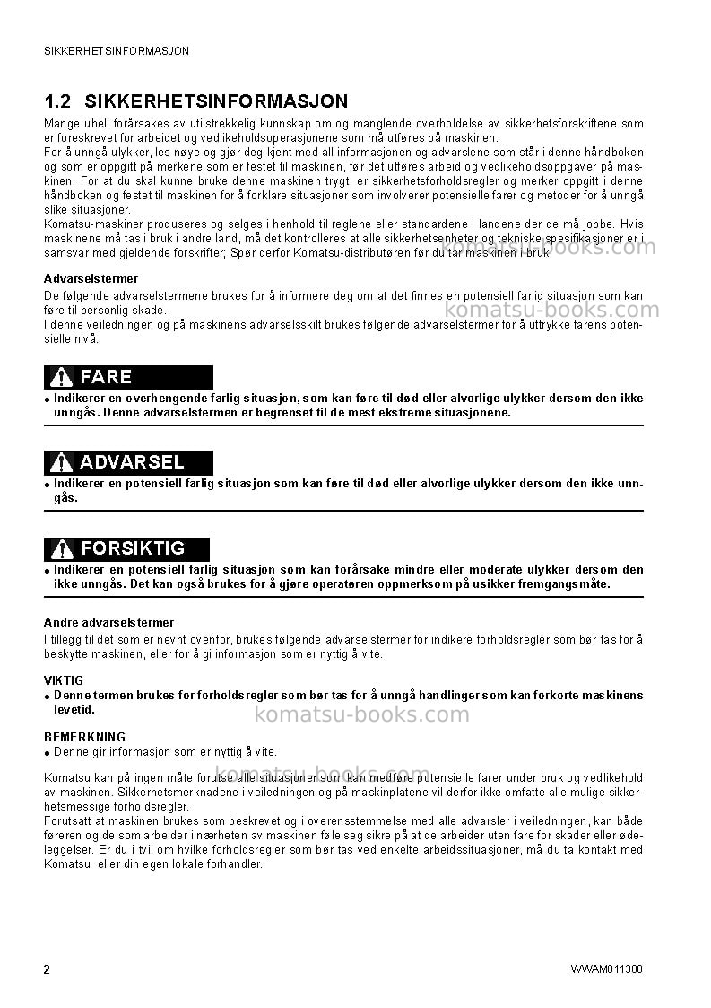 Komatsu ck35-1ita Operation manual cover Page 4 Komatsu ck35-1ita Operation manual cover Page 4