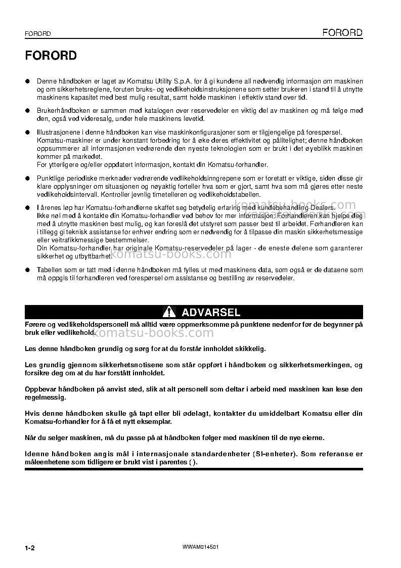 Komatsu pc22mr-3ita Operation manual cover Page 4