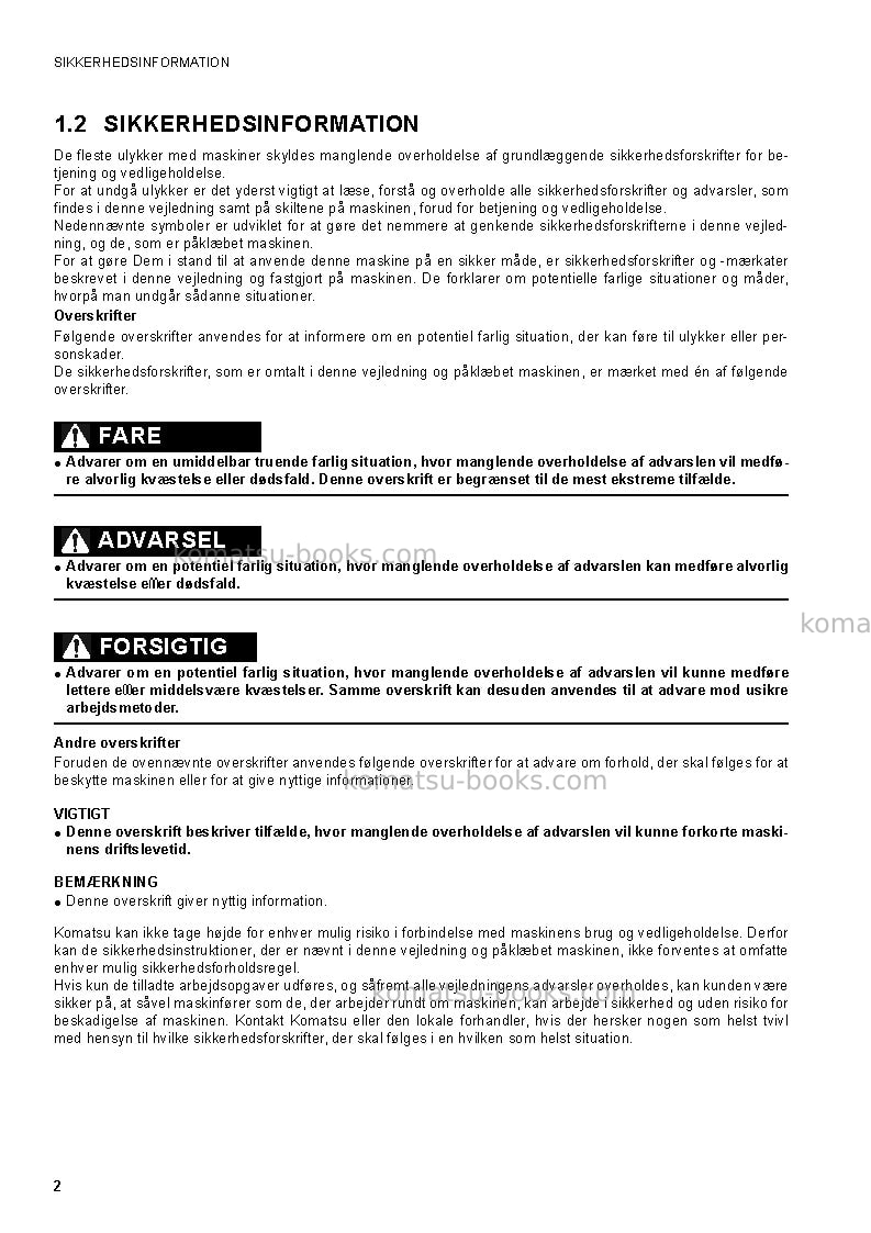 Komatsu sk1020-5ita-turbo Operation manual cover Page 4