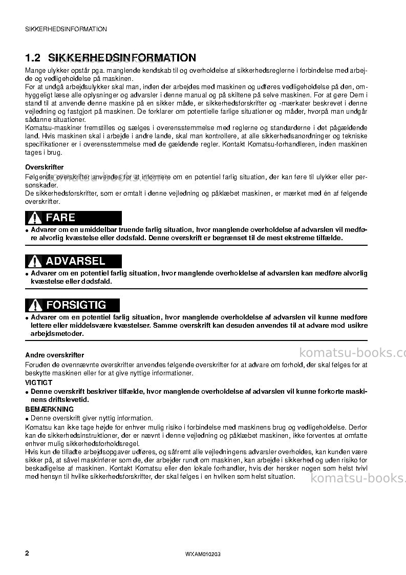Komatsu sk510-5ita Operation manual cover Page 4