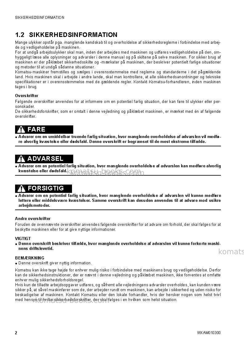 Komatsu sk714-5ita-/ Operation manual cover Page 4 Komatsu sk714-5ita-/ Operation manual cover Page 4