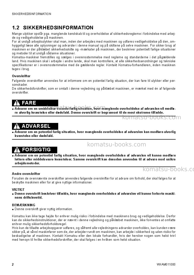 Komatsu ck20-1ita Operation manual cover Page 4 Komatsu ck20-1ita Operation manual cover Page 4